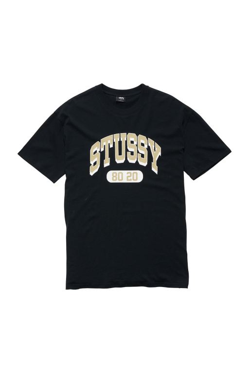 Stussy Mens College SS T Shirt Black - GOZDJ7658